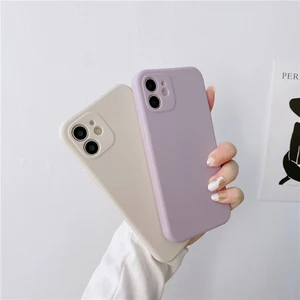 soft silicone candy colour phone case for iphone 11 12 pro max 13mini camera protection xs x xr 7 8 plus se2020 matte shockproof free global shipping