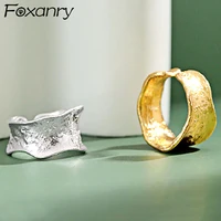 foxanry 925 stamp charm rings for women couples irregular bride jewelry creative trendy birthday party accessories
