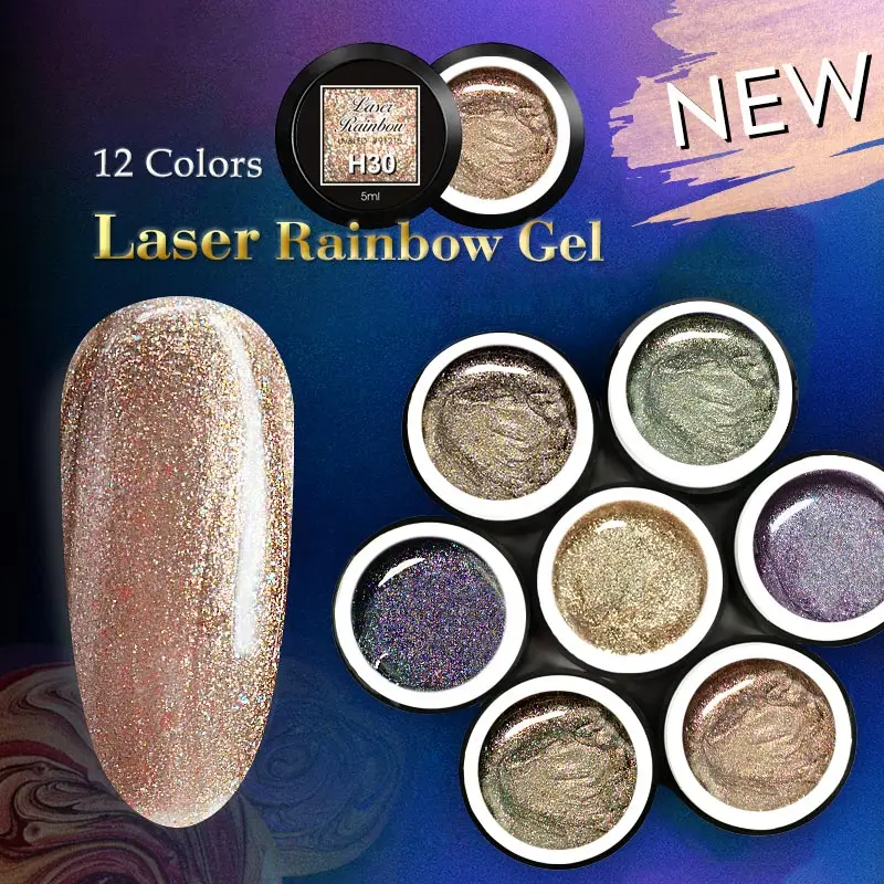 Голографический Гель-лак Venalisa Радужный для ногтей отмачиваемый УФ светодиодный