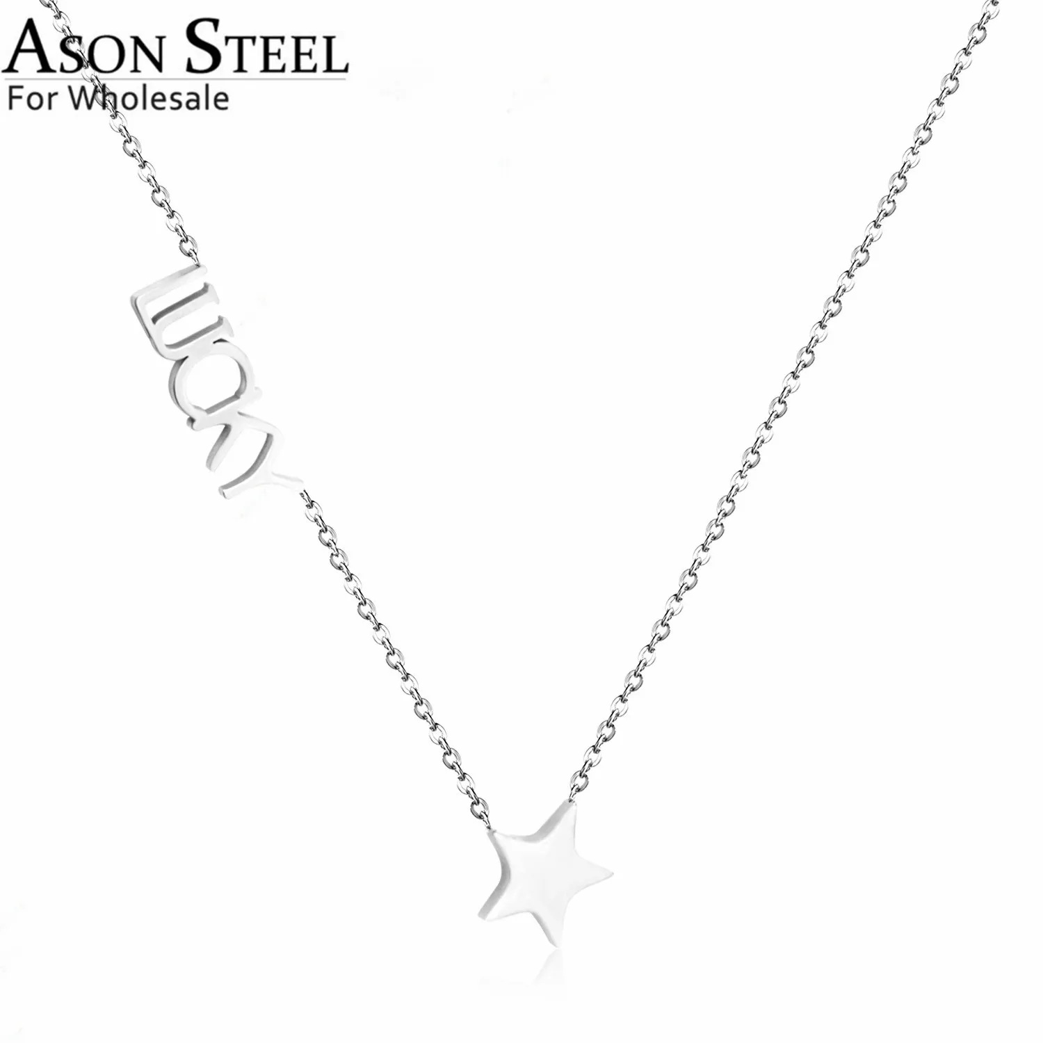 Ожерелье ASONSTEEL с инициалами для женщин и девушек колье-чокер из нержавеющей стали