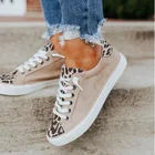 Осенние женские кроссовки, Повседневная дышащая спортивная обувь на платформе со шнуровкой, модные замшевые кожаные кроссовки для бега с леопардовым принтом