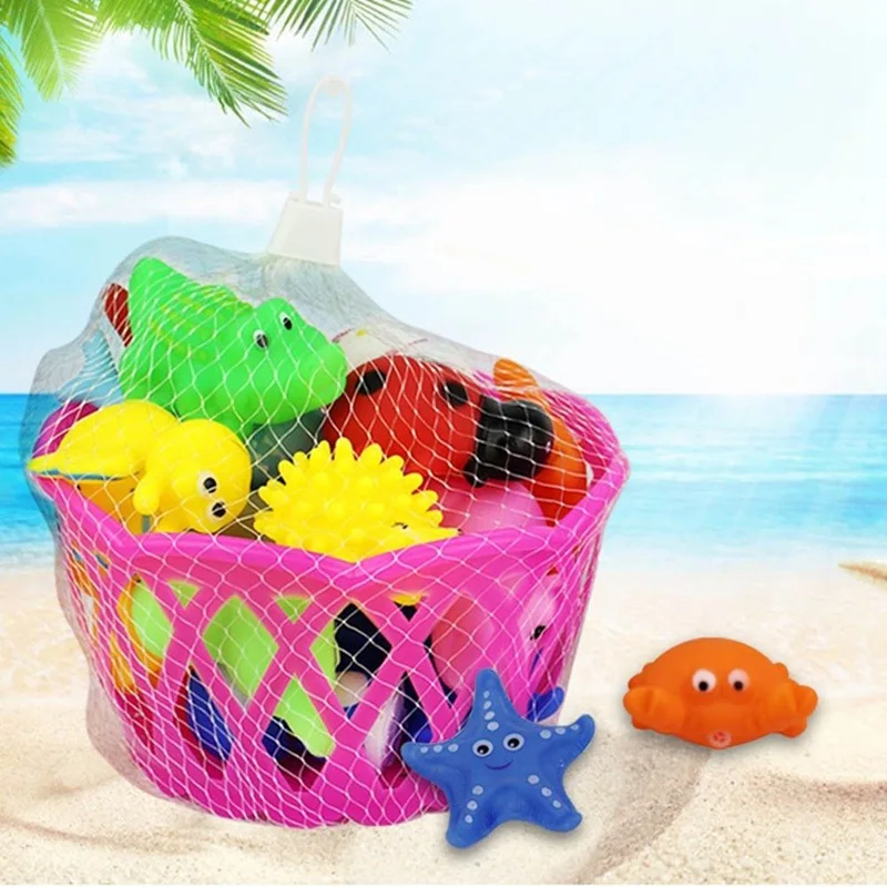 

20PCS Mixed Animals Baby Bath Toys Swimming Water Toys Colorful Soft Floating Rubber Duck Squeeze Sound Squeaky Bathing Toys