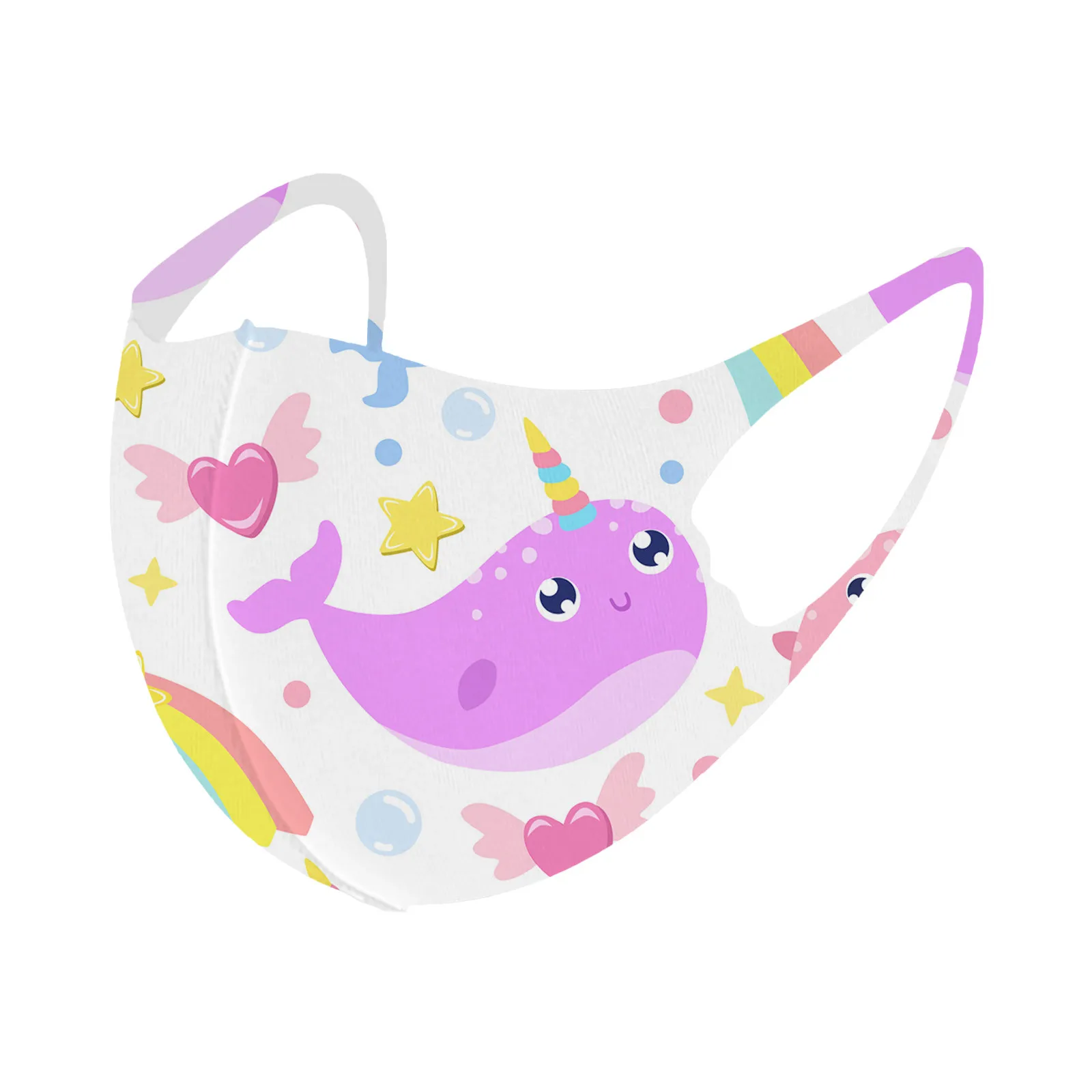 Маска детская многоразовая моющаяся с принтом радуги 5 шт. | Красота и здоровье