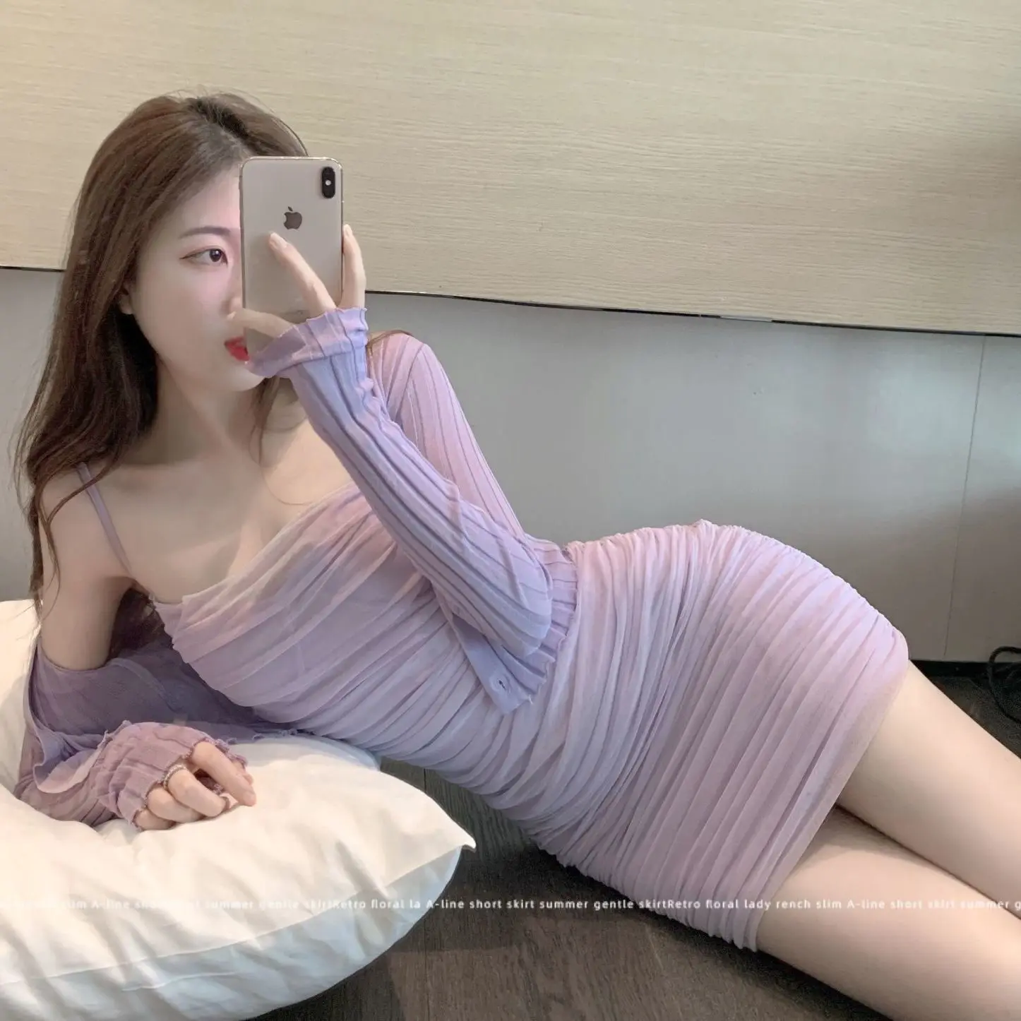 

2021 Summer New Women's Fashion Sling Mesh Square Collar Sexy Slim High Waist Female Thin Korean Version Ins Mini Party Dress