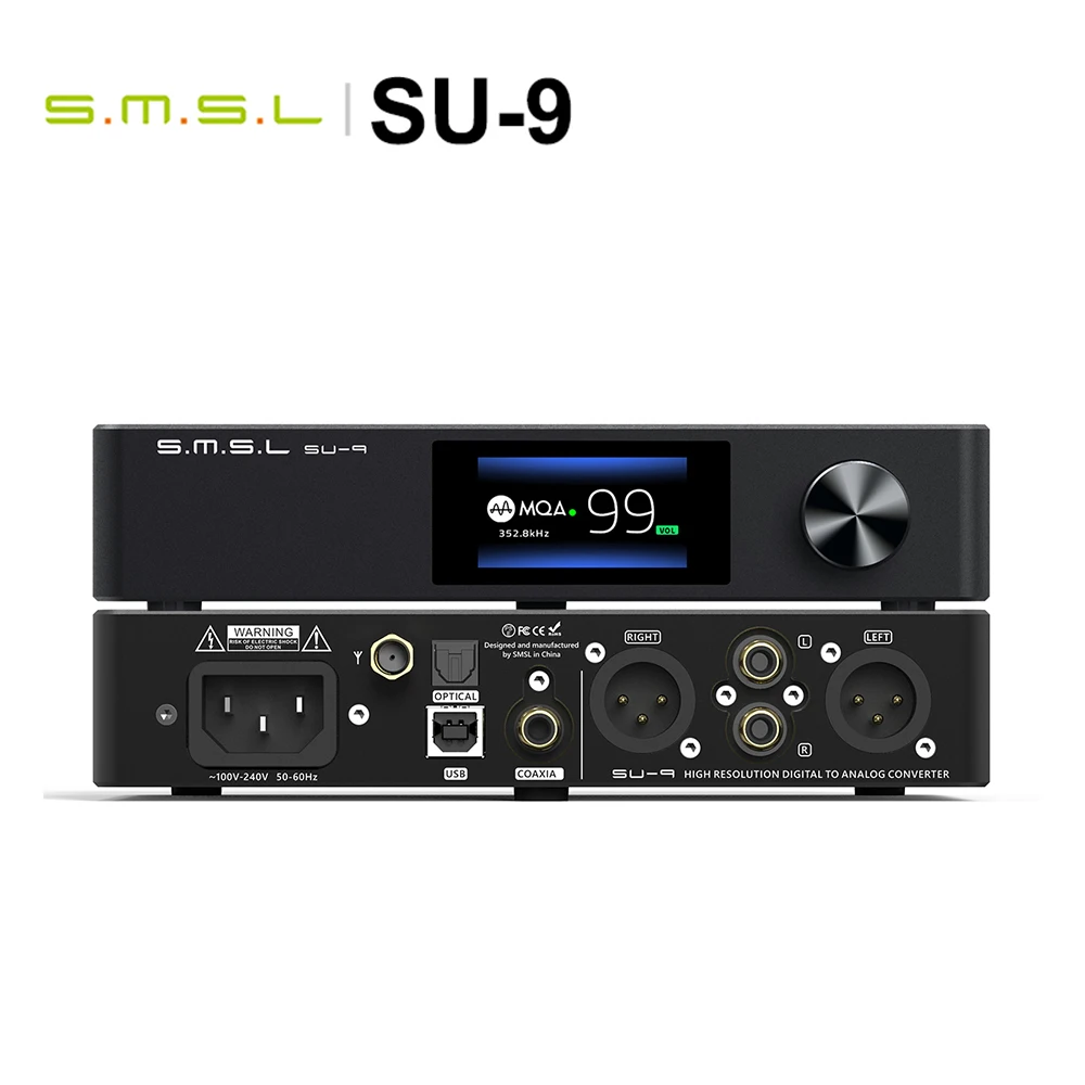 

SMSL SU-9 MQA Audio DAC Bluetooth ES9038Pro Full Decoder 2nd Gen XMOS DSD512 PCM 768kHz with UAT LDAC USB Balanced Output SU-9n