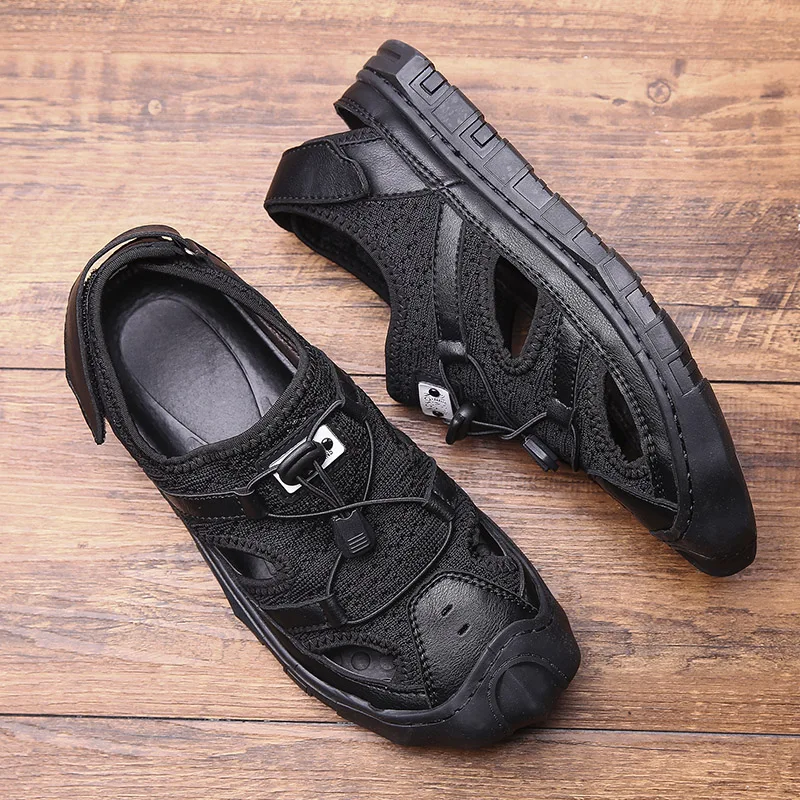 2019 г. новые мужские сандалии удобные дышащие летние кожаные Вьетнамки из