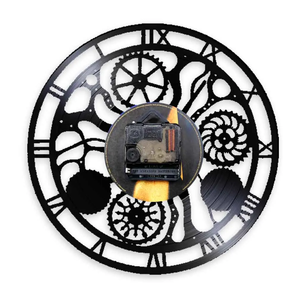 Настенные часы Gears and Cogs настенные с виниловыми пластинами искусственным