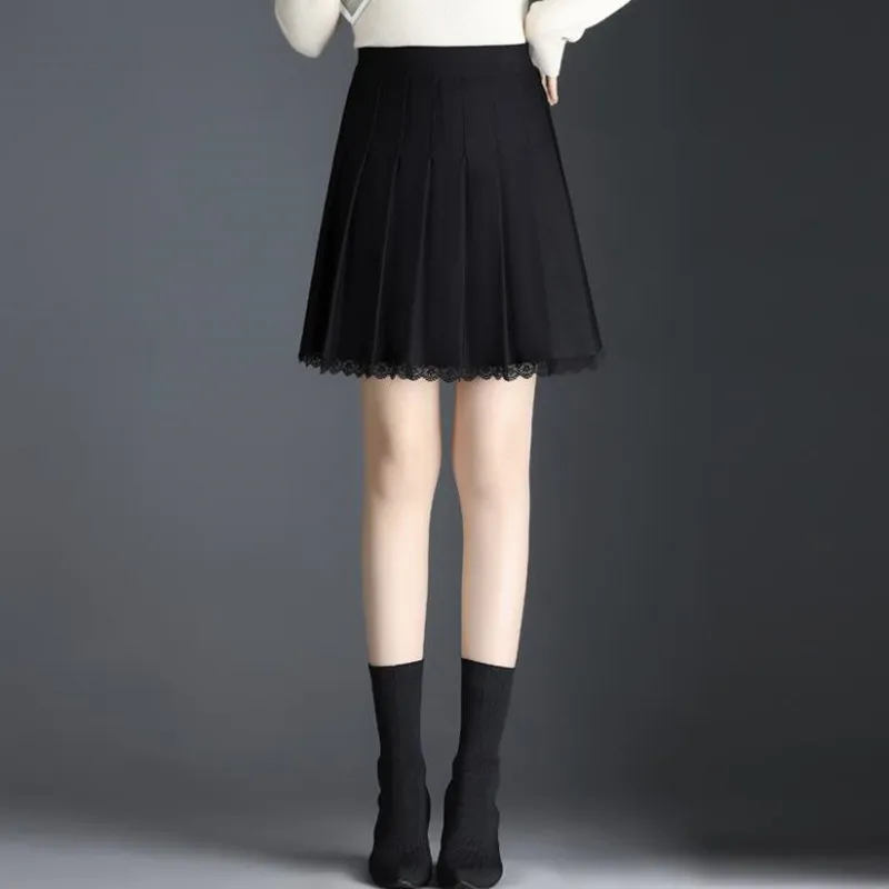 

Юбка женская трапециевидная с завышенной талией, модная Повседневная мини-юбка черного цвета, элегантная облегающая, S326, весна-осень