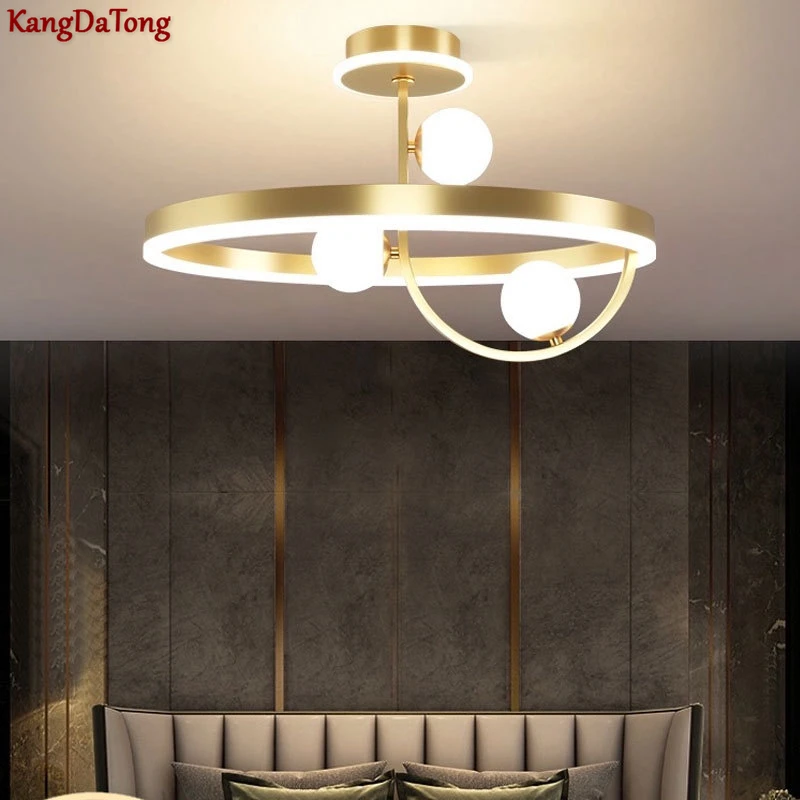 

Акриловая креативная Светодиодная потолочная лампа в скандинавском стиле, круглая декоративная лампа для спальни, столовой, защиты глаз