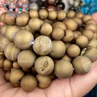 Бусины из драгоценных камней с позолоченными драгоценными камнями, круглые бусины с драгоценными камнями для изготовления ювелирных изделий, 6-12 мм, аксессуары для браслетов, оптовая продажа