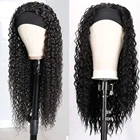 Синтетические парики с головной повязкой, кудрявые волосы, без клея, машинная работа, парик для черных женщин 14- 20 дюймов
