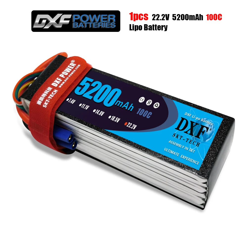 Литий-полимерная батарея DXF 22 2 в 5200 мАч 100C T/XT60 6s литий-полимерная для