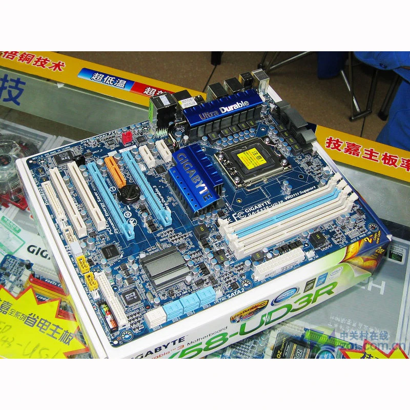 Материнская плата для Intel X58 Gigabyte DDR3 LGA 1366 USB3.0 24 ГБ SATA III|Материнские платы| |