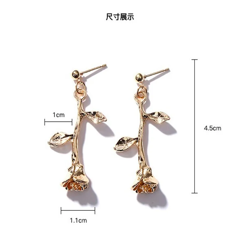 Женские Романтические серьги CARTER LISA в виде роз золотистого цвета с металлическим