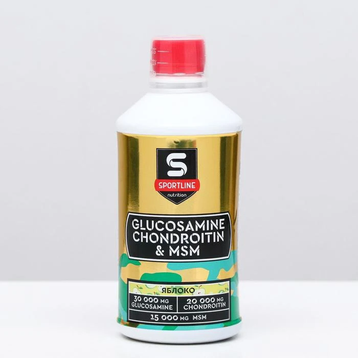 Витамины SportLine Glucosamine &amp Chondroitin MSM яблоко 500 мл 1316823 |