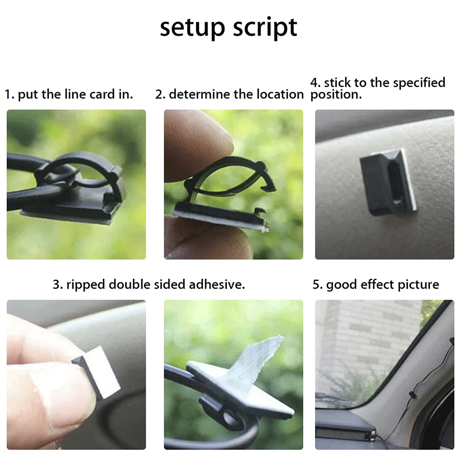 10 шт./лот клейкие зажимы для кабелей проводов держатель органайзера|Компьютерные