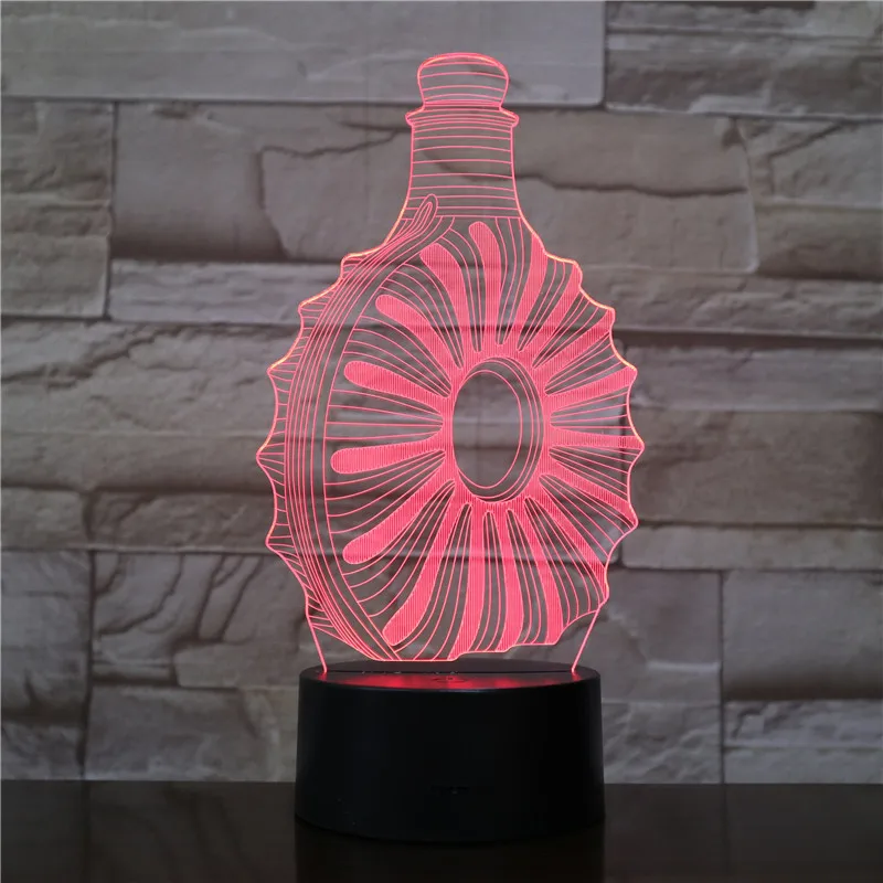 

Novelly Ring Desgin 3D Lamp Illusion Children's Night Light LED 7 Changing color Flash Gift Kid Toy Bedroom Decor Table Light
