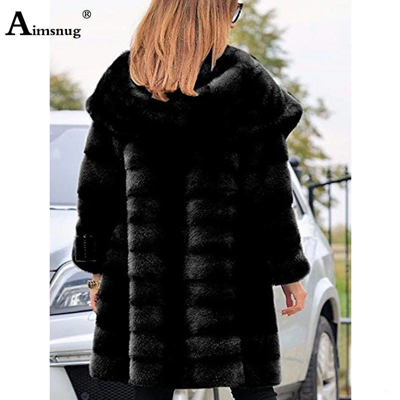 Размера плюс 4XL 5XL Европа и Америка средне-длинная куртка с секциями однотонные розовые плюшевые пальто с капюшоном из искусственного меха зимняя Для женщин теплая куртка