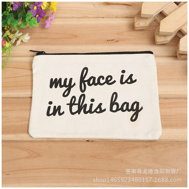 Canvas purse DIY handbag wash bag storage custom text color | Багаж и сумки