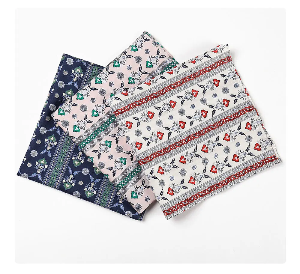 

6/12PCs Cotton Men's Handkerchief For Suit Pocket Square Mixed Color 43cm x 43cm