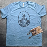 vip hjn mary conceived without sin pray for us funny miraculous medal print women t shirts loose cotton graphic tee