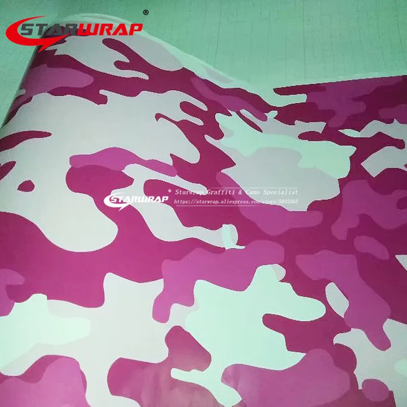 Звезда обертывание розовый камуфляж виниловая пленка воздушный пузырь