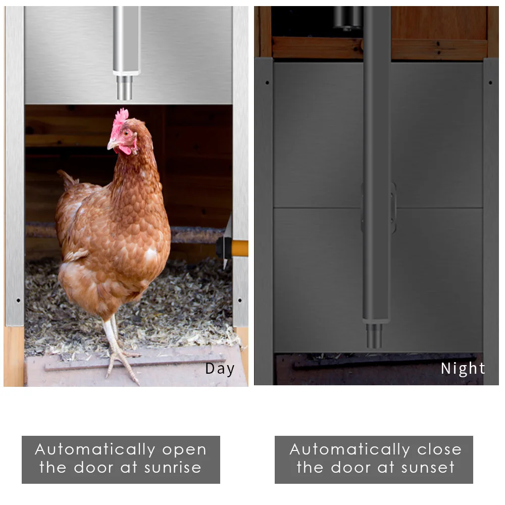 

Automatic Chicken Coop Door Opener Controller Door Kit With Timer Auto Close Chicken Coop Cage Poultry Accessories
