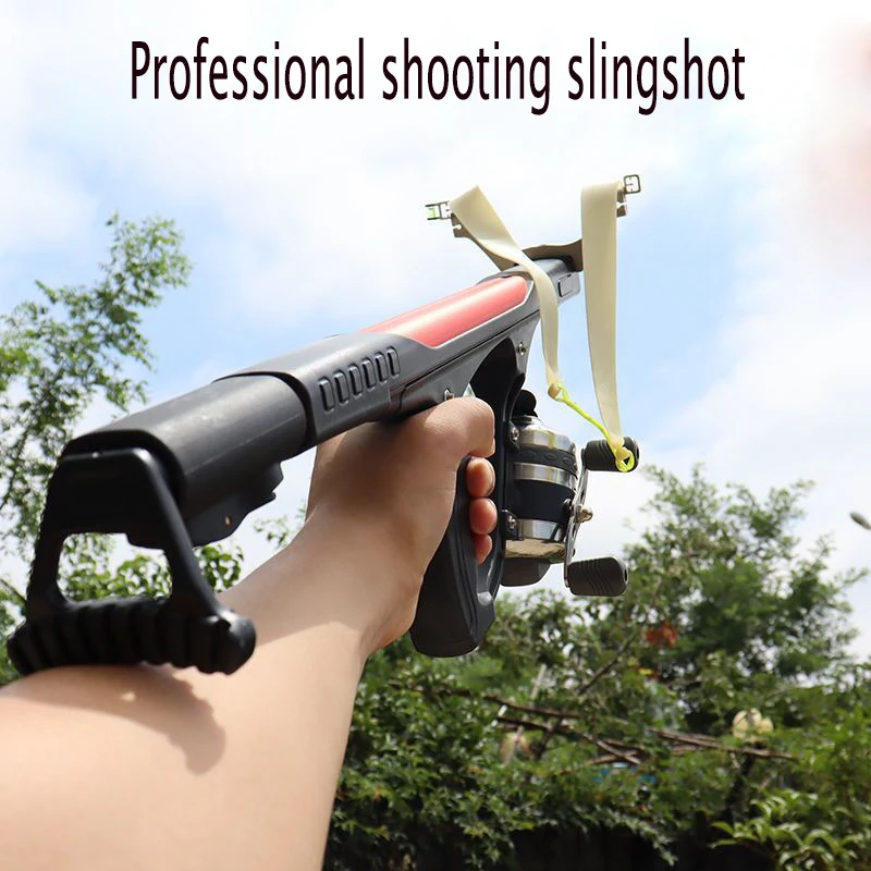 Adults Powerful Hunting Slingshot Gun For Outdoor Shooting Fishing Crossbow Professional Fishing Slingshot Rifle With Arrows