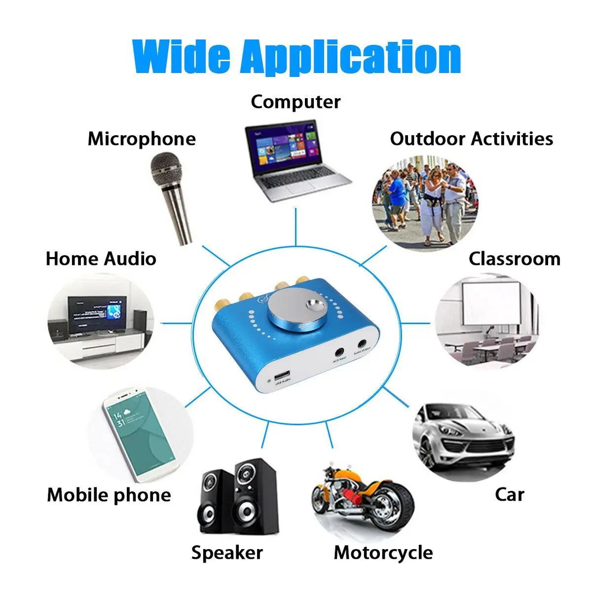 Мини-усилитель 400 Вт 12 В/24 В |