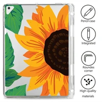ipad 2 3 4 case with pen slot sun flowers transparent soft cover ipad pro 5th 6th generation 9 7 10 2 11 12 5in mini 1 2 3 4 5