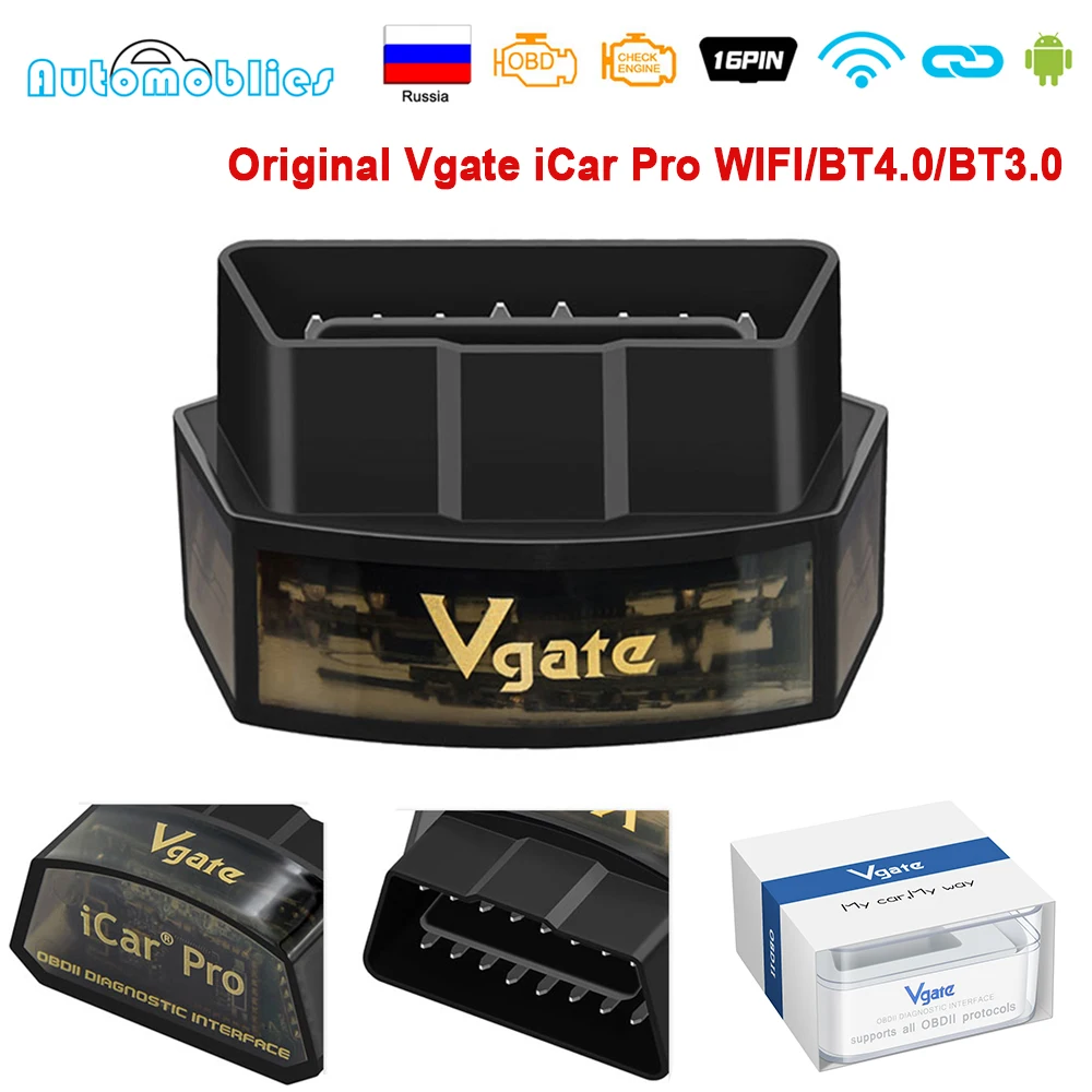 OBD2 Vgate iCar Pro ELM327 сканер OBD 2 WIFI Bluetooth-совместимый 4 0 для Android/IOS автомобильный