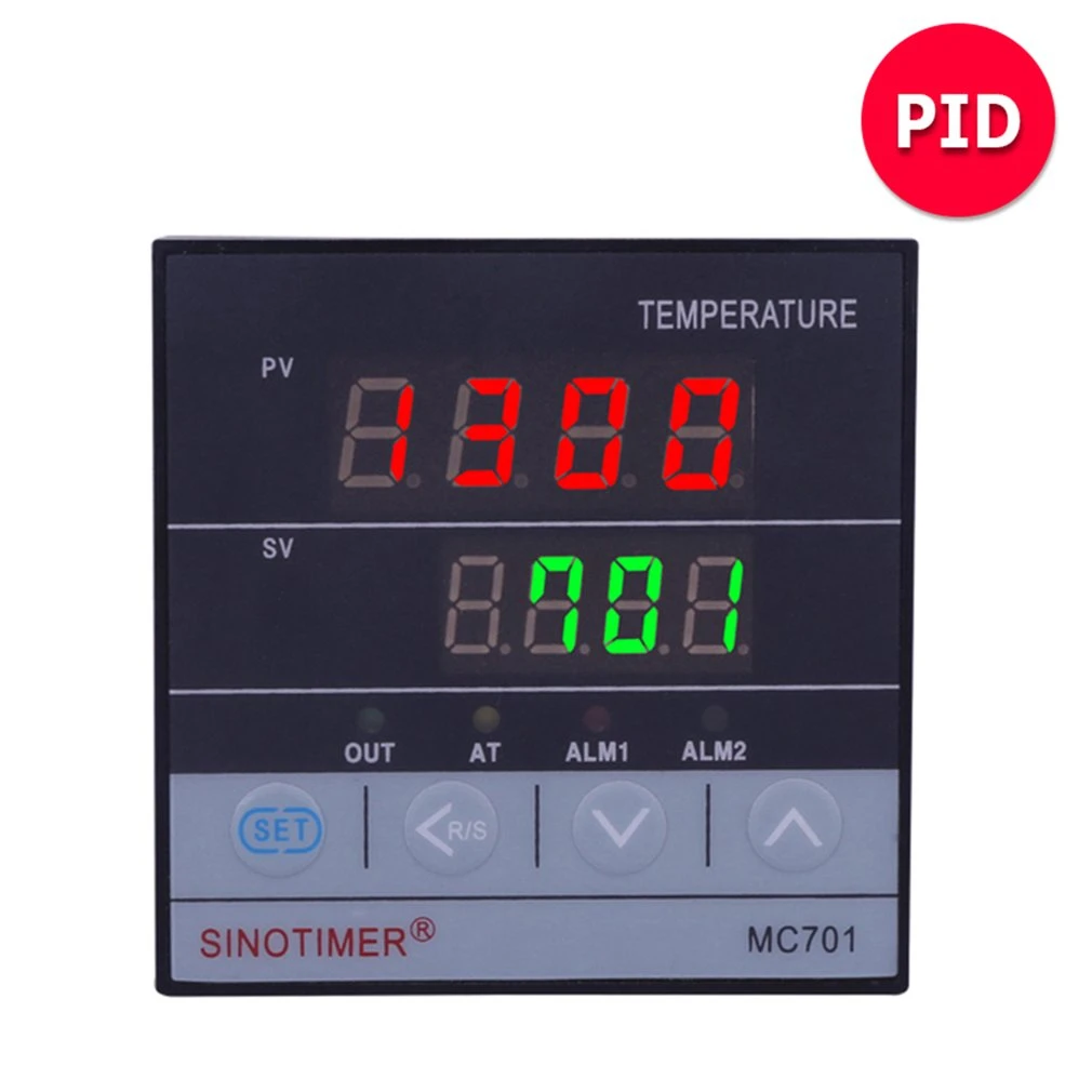 

Universal Temperature Controller Input PT100 K Thermocouple Digital PID SSR Relay Output Heat With Alarm Fahrenheit Short Shell