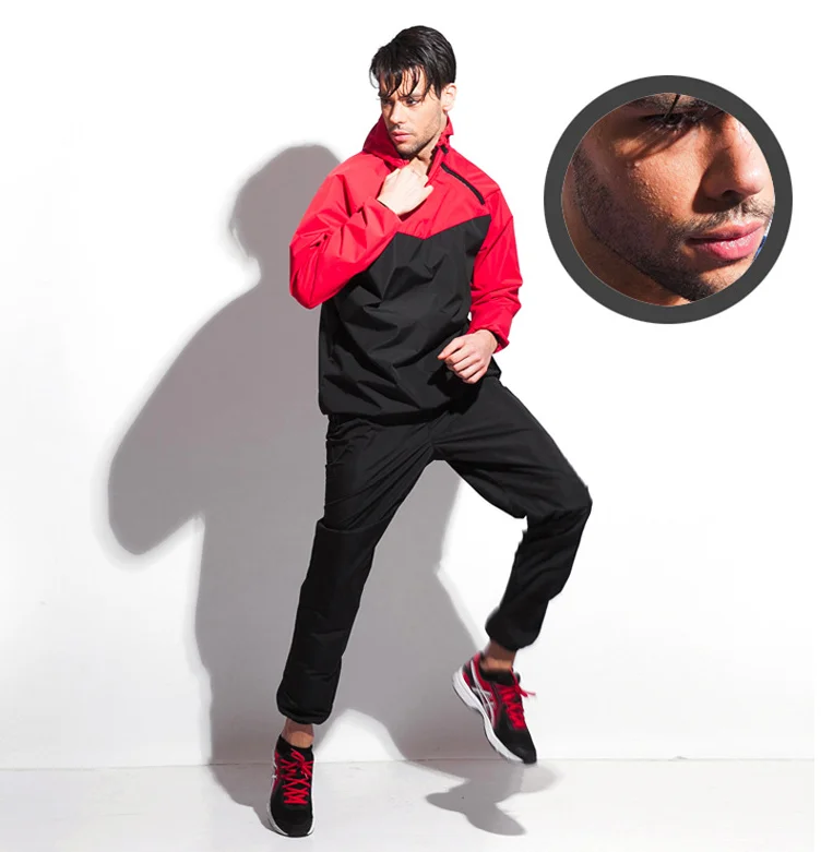 Высокое качество пот похудение фитнес бег сауна костюм для мужчин ПВХ спортивный