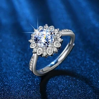 guangyao new korean temperament 1 carat mossangshi lady ring simple popular proposal ring exquisite jewelry wholesale