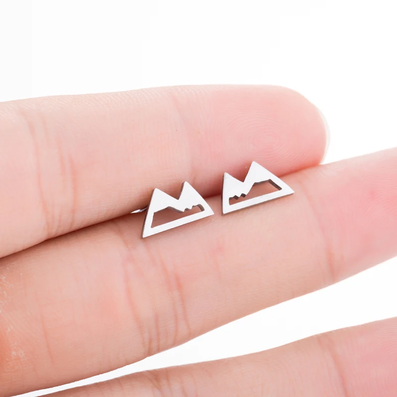 

Stainless Steel Motorcycle Honeycomb Star Mountain Butterfly Crane Paw Hedgehog Love Earrings For Women Girls Gift