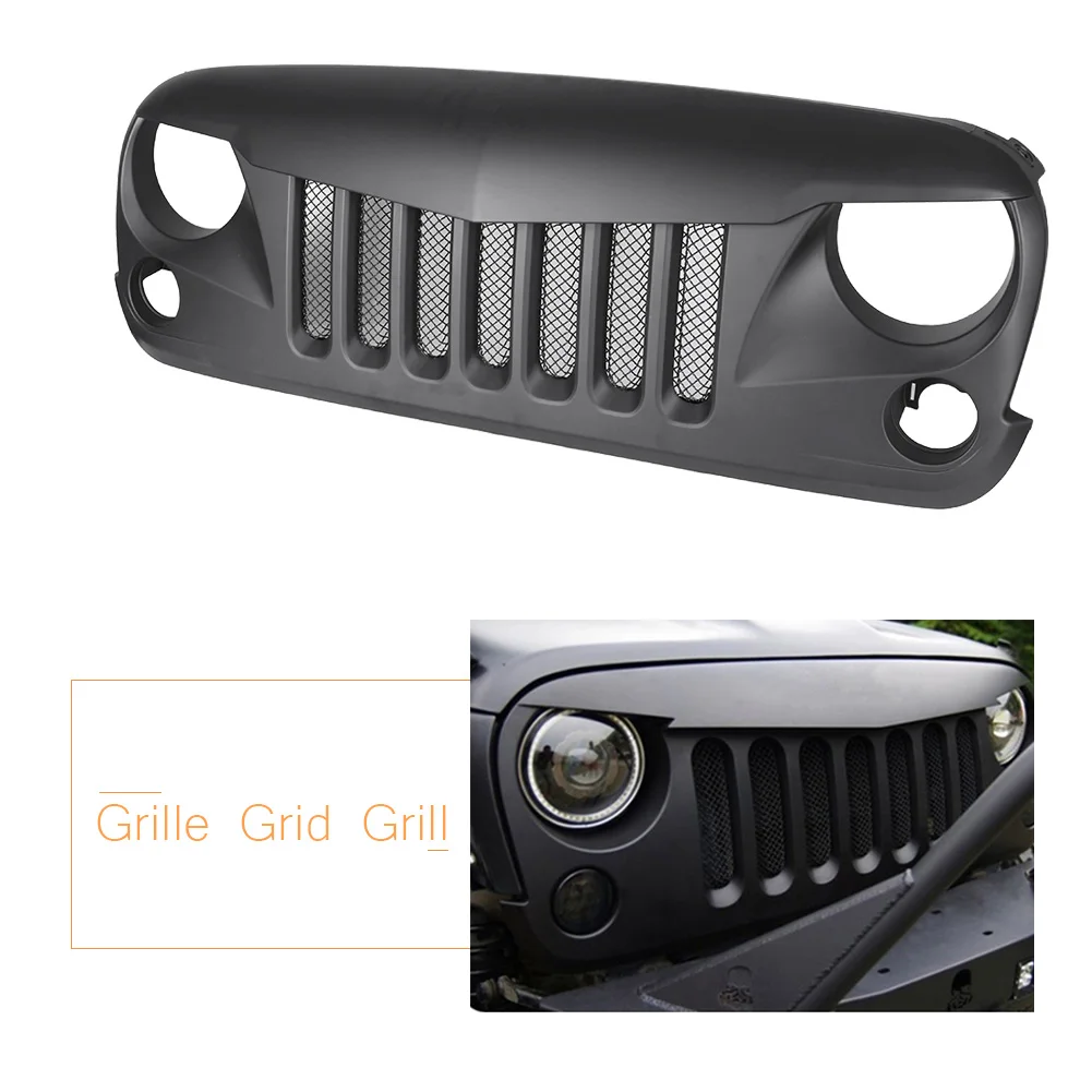 Передняя прочная решетчатая решетка для Jeep Wrangler JK 2007 2008 2009 2010 2011 2012 2013 2014 2015