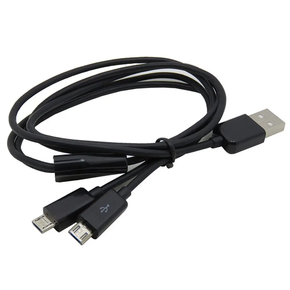 Высококачественный черный USB 2 0 Dual Micro Мужской y разветвитель кабель для зарядки и