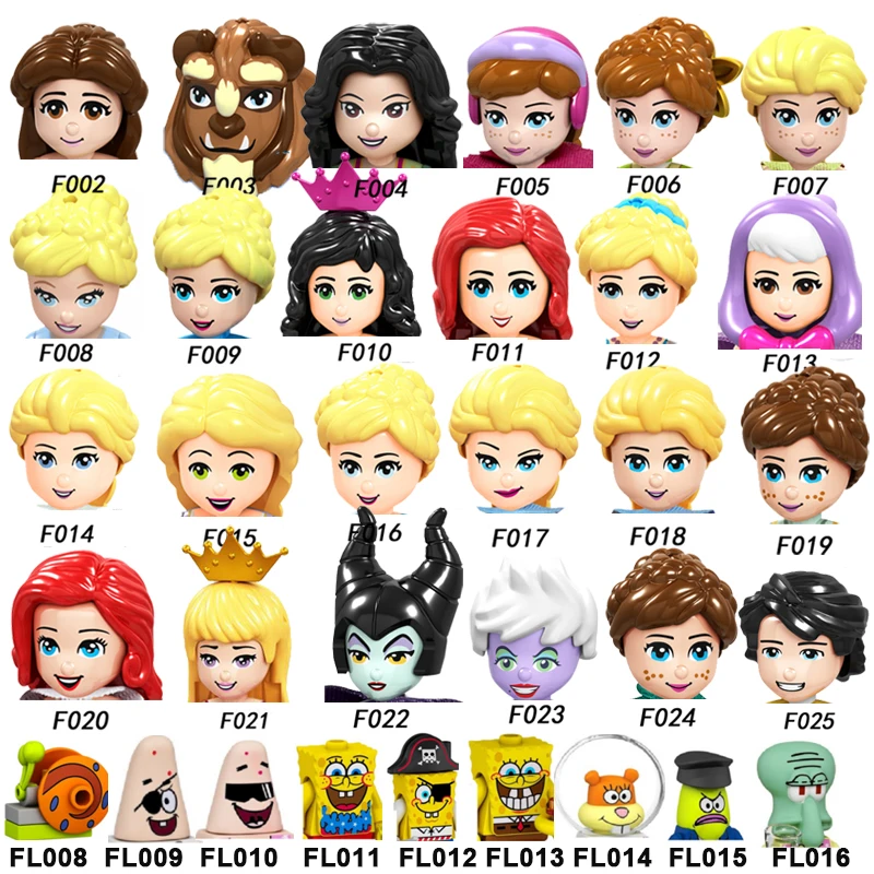 

IN STOCK Famous Movie Building Blocks Princess prince Action Figures Girl Educational Bricks Toys For Children F002-F025