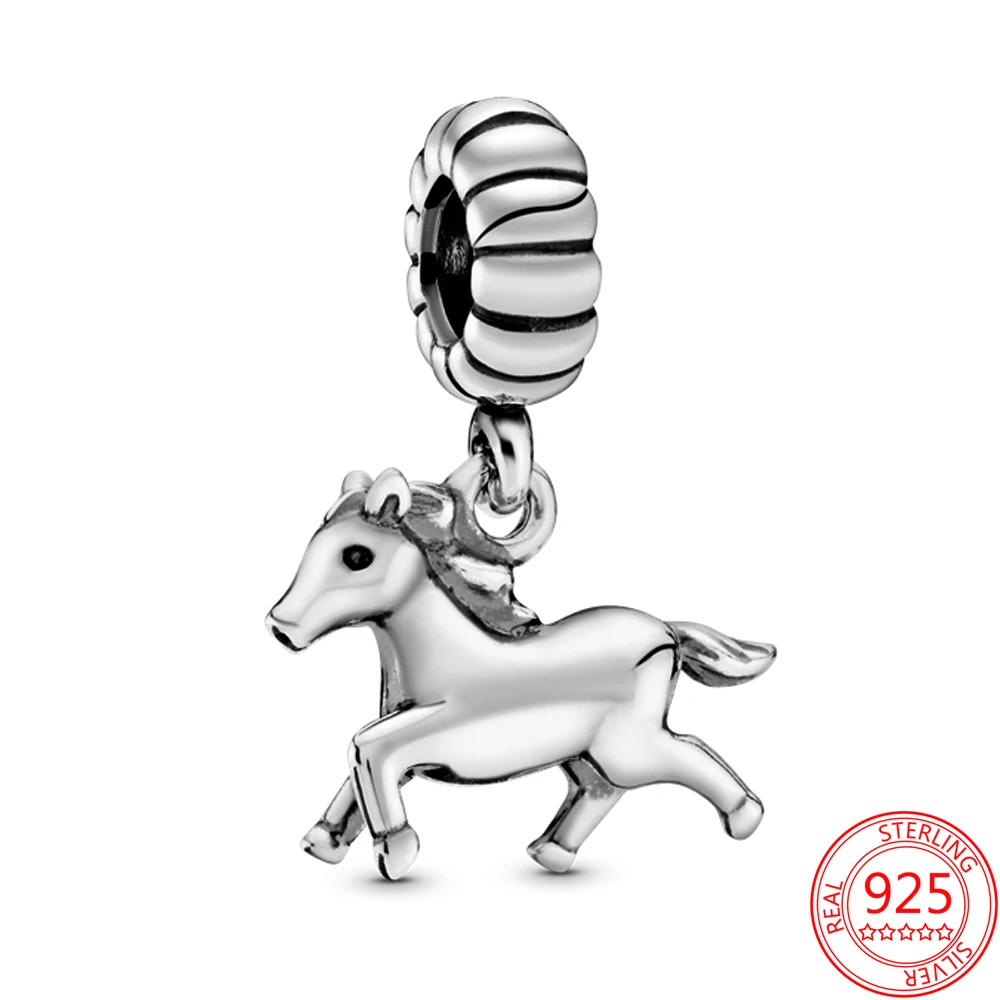 

New 925 Sterling Silver Zodiac-Horse Charms Pendant Fit Original Pandora DIY Bracelet Necklace For Women Festival Jewelry Gift