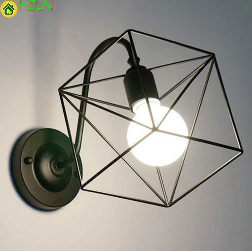 Kopen Indoor Moderne 3d Cube Led Wall Lampen Nordic Smeedijzeren Wandkandelaar Lighing Armatuur Nachtkastje Trappen Vanity Lights Kamer Home Deco