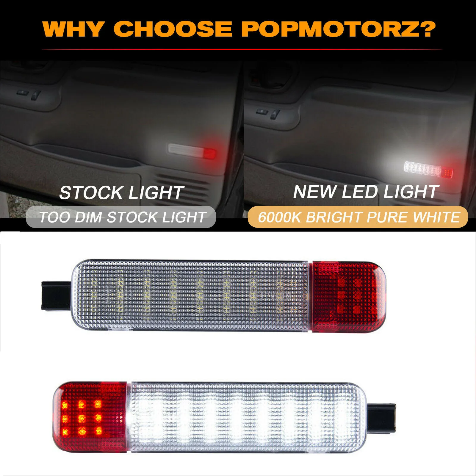 

2pcs Car Interior Door Welcome Light Atmosphere Lamp Courtesy LED Lamp For Silverado Sierra Suburban Cadillac Escalade 1995-2007