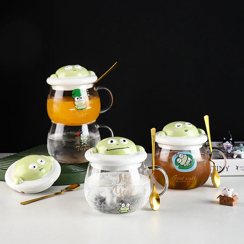 

Кружка-лягушка с крышкой и соломинкой, 500 мл