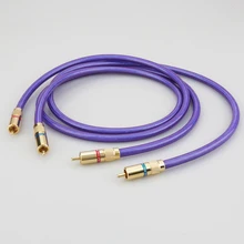 High Quality Pair Van den Hul MC-SILVER IT 65 RCA audio interconnect cable with Gold plated RCA plug