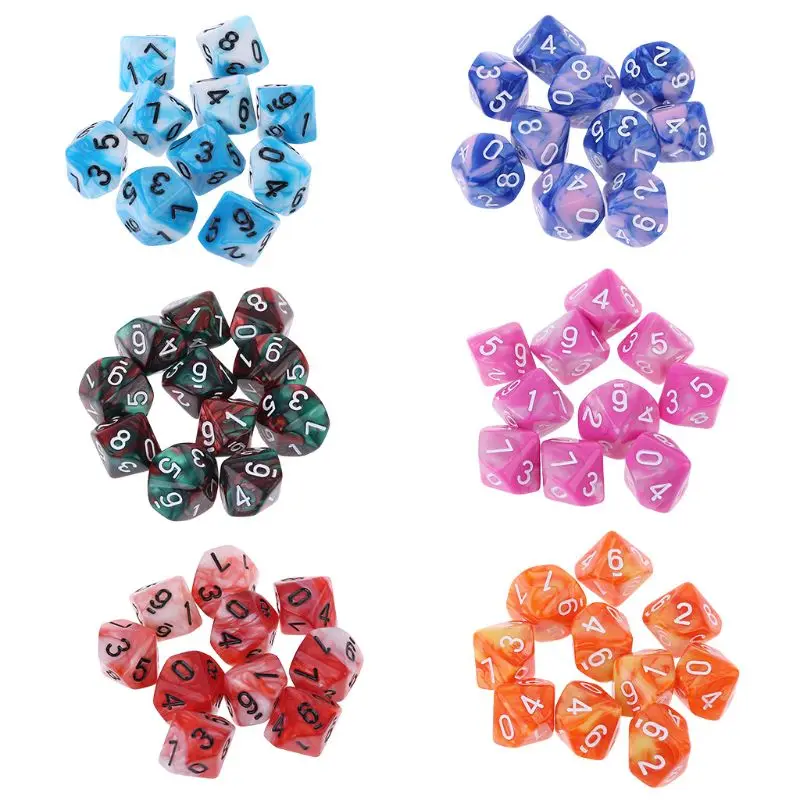 

10pcs/set 10 Sided D10 Polyhedral Dices Numbers Dials Desktop Table Board Game Dropshipping