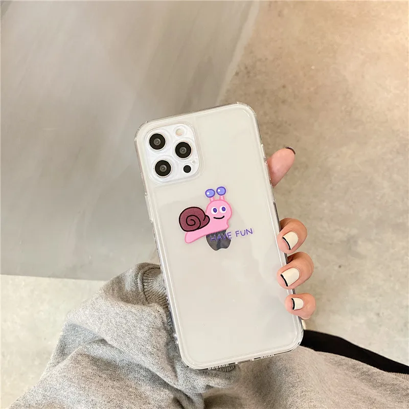 

Transparent Cartoon Silicone Soft Phone Case For iPhone 7 8 Plus 2020 SE X XR XS Max 11 11Pro Max 12 12Pro Max Pro Mini Case Bag