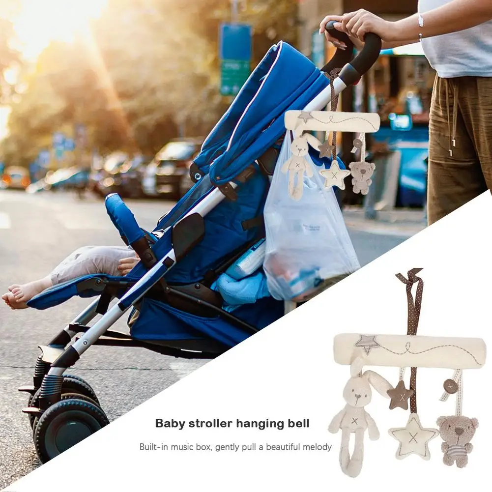 

Baby Cartoon Animal Music Play Bed Hanging Bell Infant Stroller Mobile Gift Baby Crib Rattle Toy Soft Cute Rabbit Bear Bell Toy