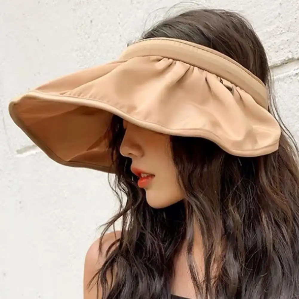 

Stylish Sun Hat Fashionable Long-lasting Wide Brim UV Protection Breathable Adult Empty Top Hat for Outdoor