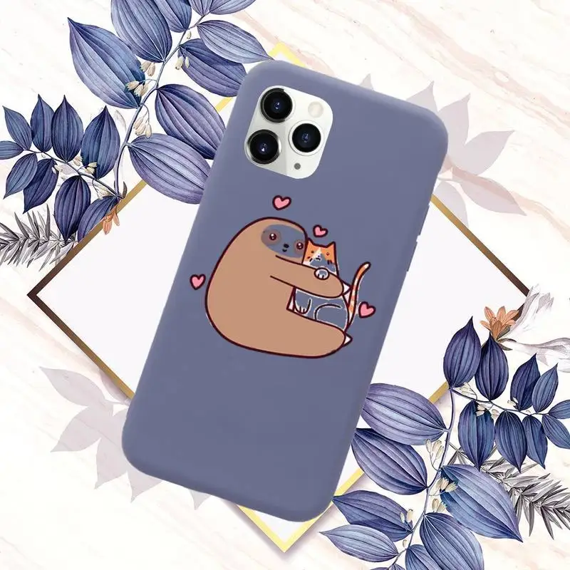 

Sloth Cute Animals Phone Case Candy Color for iPhone 11 12 mini pro XS MAX 8 7 6 6S Plus X SE 2020 XR