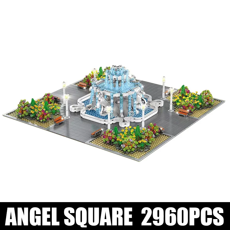 

Mould King 16003 2960 PCS Aovatown Angel Square Building Blocks with LED MOC Architecture Series Sets Toys Gifts Childrens Kids