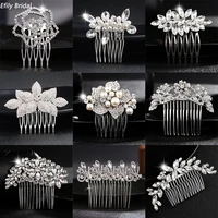 efily bridal wedding hair accessories crystal silver color hair combs for women bride headpiece party jewelry bridesmaid gift